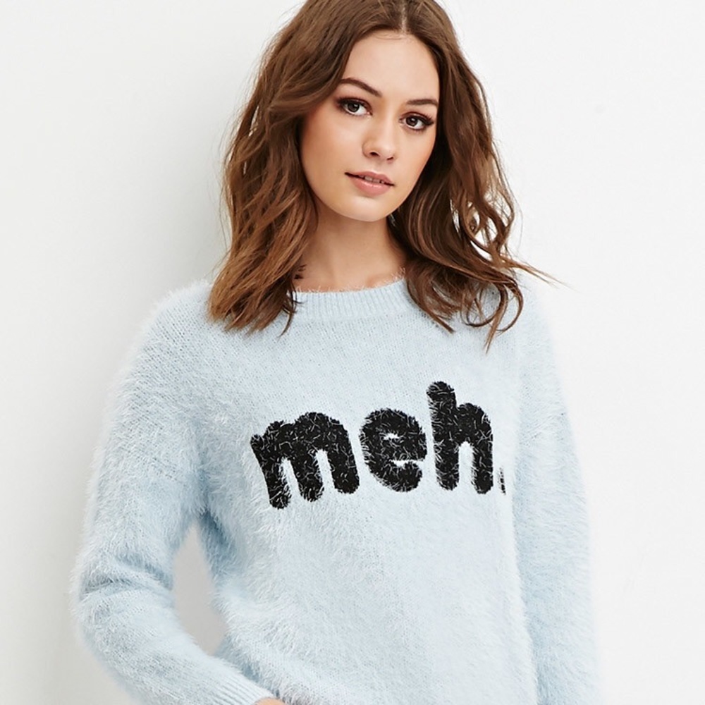 Graphic fuzzy sweater